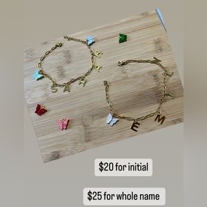 Handmade stainless steel anklets 9-10”